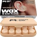 Peace&amp;Quiet PQ Wax Ear Plugs for Sleeping, Silicone, Skin Tone, 15 Count