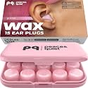 Peace&Quiet PQ Wax Ear Plugs for Sleeping, Silicone, Pink, 15 Count