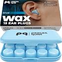 Peace&Quiet PQ Wax Ear Plugs for Sleeping, Silicone, Blue, 15 Count