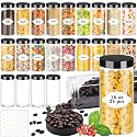 PeacePeo 16 OZ Plastic Jars with Lids, 24 Pack Clear Storage Containers