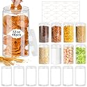 PeacePeo 32 OZ Plastic Jars with Lids, 16 Pack Large Storage Containe