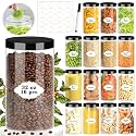PeacePeo 32 OZ Plastic Jars with Lids, 16 Pcs Food Storage Containers