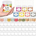 PeacePeo 6 OZ Plastic Jars with White Lids, 48 Pcs Slime Containers