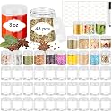 PeacePeo 8 OZ Plastic Jars, 48 Pack Clear Slime Containers with Lids