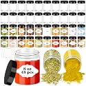 PeacePeo 8 OZ Plastic Jars with Lids, 48 Pcs Slime Storage Containers