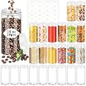 PeacePeo Plastic Jars with Lids 16 OZ, 24 Pack Clear Empty Jars