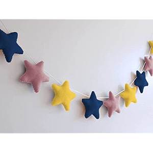velvet fabric heart bunting for kids and nursery decoration - 12 hearts pink grey white 99 cm - christmas decor