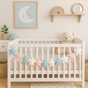 velvet fabric star bunting for kids room decorationpack of 112 starspink bluenursery decorationparty decorationstar buntingfabric buntingstar garlandbunting garland99 cm