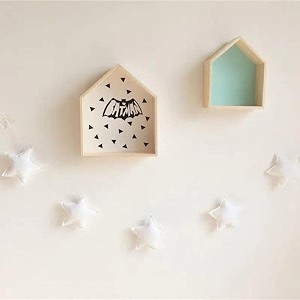 velvet white star bunting for kids room dcor pack of 1 6 stars white bed room decoration star garland 99 cm