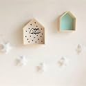 Velvet White Star Bunting for Kids Room Décor, (Pack of 1, 6 Stars, White) Bed Room Decoration, Star Garland, 99 CM