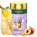 Peach Ginger Iced Tea Instant Premix (150 g) 60 Servings | Lightly Sweetened Iced Tea | Fruity Peach &amp; Zingy Ginger | Best for Mocktails &amp; Cocktails | Packed in Tin Caddy | VAHDAM