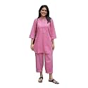 PEACH PIPER Womens Cotton Co-ord Set 