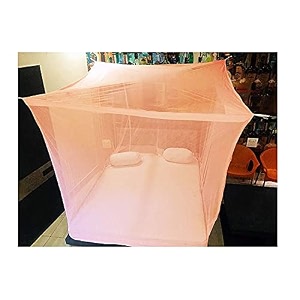 peach rectangular fine mesh mosquito net for single beddouble bed 5x7 insect protection repellent perfect for indoors and outdoors