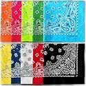 The Peacock Crew Premium Soft Cotton Bandanas Pack for Men and Women Paisley 22 x 22 inches