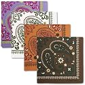 The Peacock Crew Premium Soft Cotton Bandanas Pack for Men and Women Paisley 22 x 22 inches