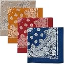 The Peacock Crew Premium Soft Cotton Bandanas Pack for Men and Women Paisley 22 x 22 inches