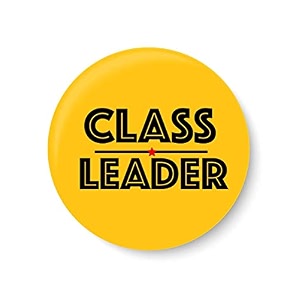 peacockride class leader i school i pin badge metal multicolour58mm