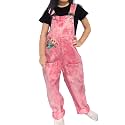 Peacolate 5-14Years Girls Pink Embroidered Denim Overalls Denim Jumpsuits &amp; Rompers Big Girls Pants