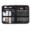 42 Pcs Professional Drawing Sketching Artist Art Tool Kit Art Supplies for Sketching Pencil Shading-Gift for Kids Adults Beginner,Graphite Charcoal Pencils Set for Artists (Black),Medium