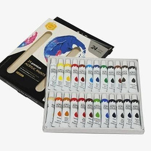 peacora acrylic paint tube set 24 colors 12ml perfect for canvas wood fabric leather