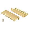 Peaha 10 Pack 3" Gold Cabinet Handles Finger Pulls for Cabinets