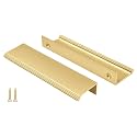 Peaha 10 Pack 4" Gold Cabinet Handles Finger Pulls for Cabinets