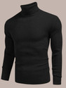 PEAK MOUNT Men Solid High Neck Black