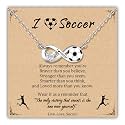 PEALICIOUS Silver Sport Necklace, Soccer Necklace Softball Volleyball Gifts