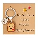 PEALICIOUS Toast Keychain for Girls New Beginnings Congratulations Gifts