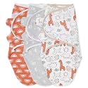 The Peanutshell Baby Swaddle Blankets Set of 3 - Baby Sleep Sack for Newborn, Newborns Sack 0-3, 3-6 Month Swaddles, Soft & Breathable Cotton - Desert Safari (M/L)
