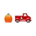 Pearhead Fall Pumpkin and Truck Salt and Pepper Shakers, Set of 2