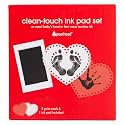 Pearhead Valentine's Day Baby Clean Touch Ink Pad Set, 2 Heart Print Cards