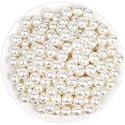 Pearl Beads for Craft, Anezus 200pcs Ivory Faux Fake Pearls, 12 MM Sew on Pearl Beads with Holes for Jewelry Making, Bracelets, Necklaces, Hairs, Crafts, Decoration and Vase Filler