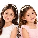 Pearl Hairband for Girls, Pack of 2, Plain Pearl Hair Band and Bow Hairband, Elegant Hair Accessories for Kids Toddlers 2+ Years, Girls, Teenagers | GogoPogo