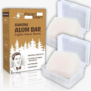 pearl shaving alum bar fitkari with travel case - 100g pack of 2 100 pure natural phitkari stone for water purification skin tightening underarm deodrant gentle effective amp natural after shave lotion alternative chemical-free shaving kit aid  diwali gift option