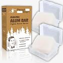 Pearl Shaving Alum Bar (Fitkari) with travel case - 100g Pack of 2 100% Pure Natural Phitkari Stone for water purification, Skin Tightening, Underarm Deodrant| Gentle, Effective & Natural After Shave Lotion alternative| C