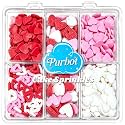 Pearl Sprinkles for Cake Decorating, 4 Sizes Sugar 130g/4.6oz, Cupcake, Ice Cream, Donuts, Macaron Toppings Supplies (2mm, 4mm, 7mm, 1cm) (Hearts)