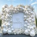 Pearl White Balloon Double Stuffed Pearlescent White Ivory Latex Balloons
