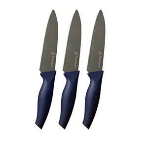 pearlpet premium kitchen regular chef knife stainless steel knife for kitchen use  sharp  durable  kitchen knives chaku 3pcs dark blue