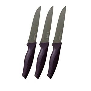 pearlpet premium kitchen vegetable knife stainless steel knife for kitchen use  sharp  durable  kitchen knives chaku 3pcs purple