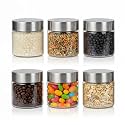PEARLPET Plus Range Plastic Storage Containers For Kitchen Airtight | Steel Cap Jar Set Of 6 Food Grade Boxes For Storing | Bpa - Free, Stackable | 200 Ml, Transparent