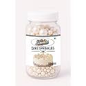 Jamboreee Edible Pearl Cake Sprinkles – White Sugar Balls for Cake Decoration, Cupcakes, Cookies &amp; Desserts – Baking Accessories (100g)
