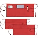 3 Pack Server Apron, Short Waitress Apron with Pockets for Servers, Waiters
