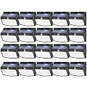 Peasur 20 Packs Solar Outdoor Lights Motion Sensor Solar Security Light Waterproof with 3 Lighting Modes Solar Powered Wall Lights Outside for Garden Fence Yard