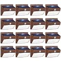 Peasur Pack of 16 Solar Lights Outdoor Motion Sensor Solar Security Lights Waterproof with 3 Lighting Modes Solar Powered Wall Lights for