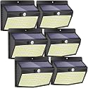 Peasur Set of 6 Solar Outdoor Lights, 138 LED Outdoor Solar Light with Motion Detector Waterproof 3 Modes Outdoor Lighting Solar LED Spotlight for Garden, Terrace, Garage