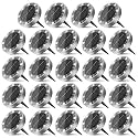 Peasur Solar Ground Lights Outdoor, 24 Pack Flat Solar Powered Disc Lights, IP68 Waterproof, Anti-Rust, Landscape Lighting for Pathway Garden Yard Lawn Walkway Landscape Driveway, Cool White