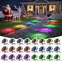 Peasur Solar Ground Lights Outdoor, 24 Pack Flat Solar Powered Disc Lights, IP68 Waterproof, Anti-Rust, Landscape Lighting for Pathway Garden Yard Lawn Walkway Landscape Driveway, 6 Colors