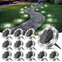 Peasur Solar Lights Outdoor Waterproof, 12 Pack Solar Lights for Outside, Anti-Rust, Solar Garden Lights Landscape Lighting for Pathway Yard Lawn Walkway Driveway, Cool White