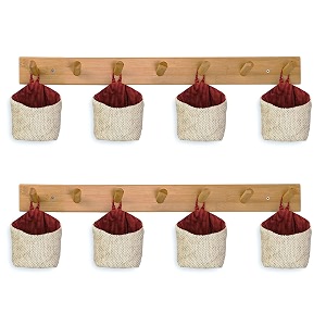 pec eco friendly fabric pod  small amp cute jute hanging organizer for home  office  kitchen  hostel s  pack of 8
